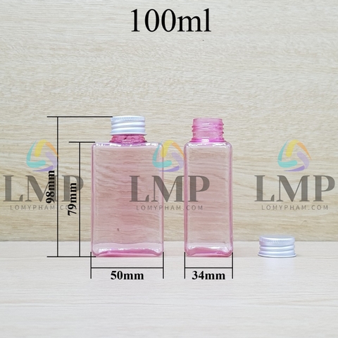 Chai lotion vuông nắp nhôm cuốn biên