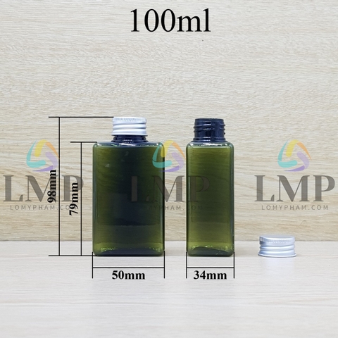 Chai lotion vuông nắp nhôm cuốn biên