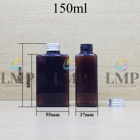 Chai lotion vuông nắp nhôm cuốn biên