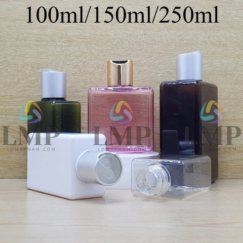 Chai lotion vuông nắp nhấn xi