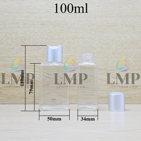 Chai lotion vuông nắp nhấn xi