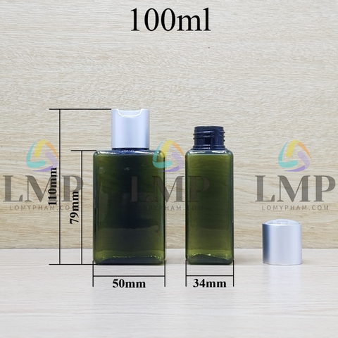 Chai lotion vuông nắp nhấn xi