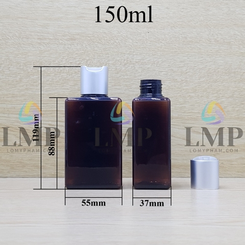 Chai lotion vuông nắp nhấn xi