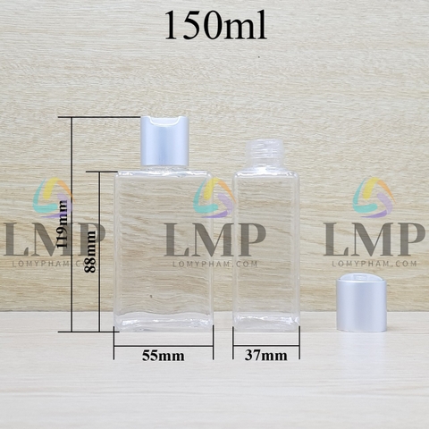 Chai lotion vuông nắp nhấn xi
