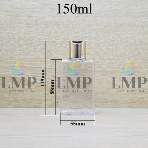 Chai lotion vuông nắp nhấn xi