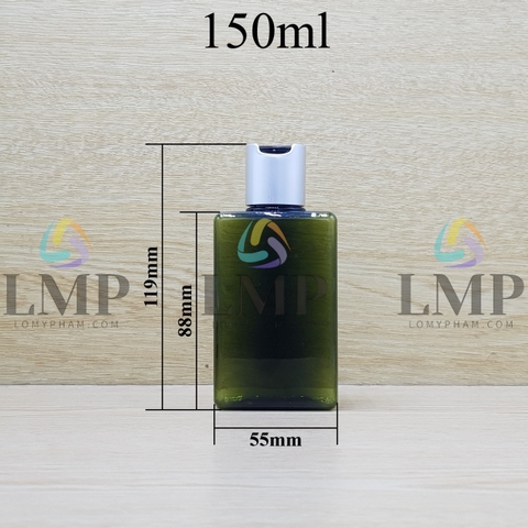Chai lotion vuông nắp nhấn xi