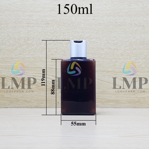 Chai lotion vuông nắp nhấn xi