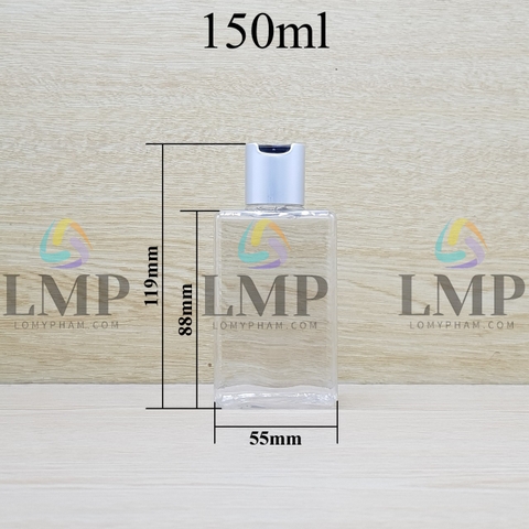 Chai lotion vuông nắp nhấn xi