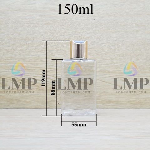 Chai lotion vuông nắp nhấn xi