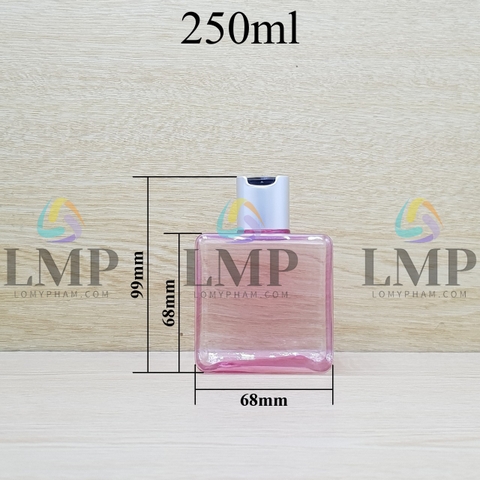 Chai lotion vuông nắp nhấn xi