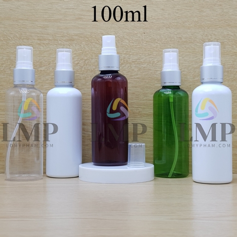 Chai vai tròn đầu phun sương xi 1 viền 100ml