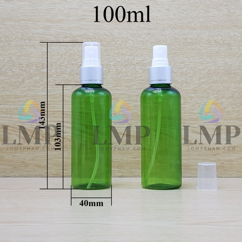 Chai vai tròn đầu phun sương xi 1 viền 100ml