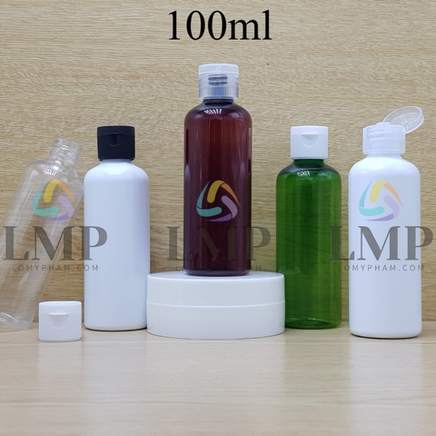Chai vai tròn nắp bật sọc 100ml