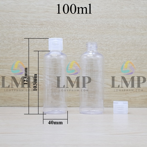 Chai vai tròn nắp bật sọc 100ml