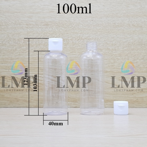 Chai vai tròn nắp bật sọc 100ml
