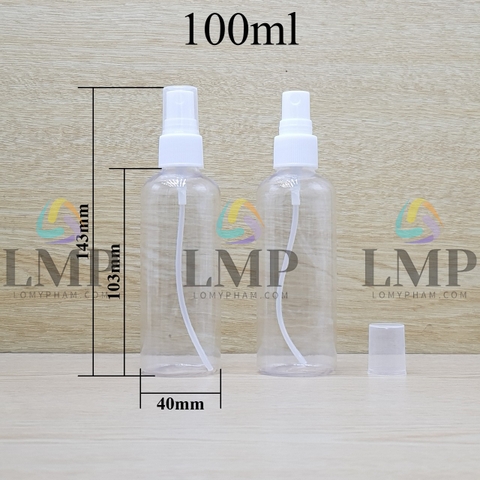 Chai vai tròn đầu phun sương sọc 100ml