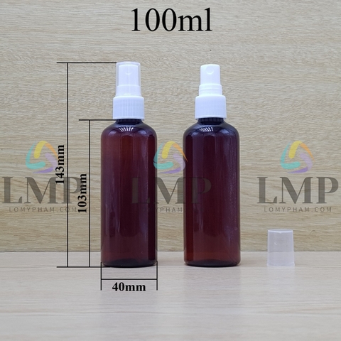 Chai vai tròn đầu phun sương sọc 100ml