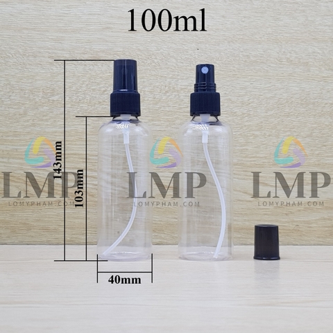Chai vai tròn đầu phun sương sọc 100ml