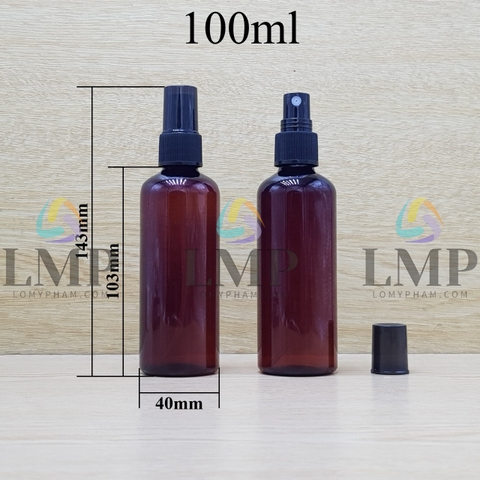 Chai vai tròn đầu phun sương sọc 100ml