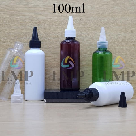 Chai vai tròn nắp nhọn sọc 100ml