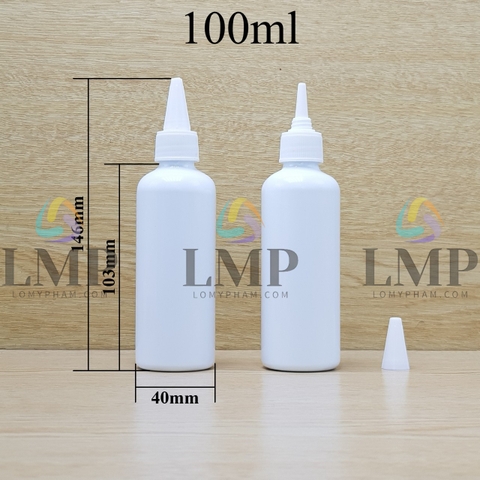 Chai vai tròn nắp nhọn sọc 100ml