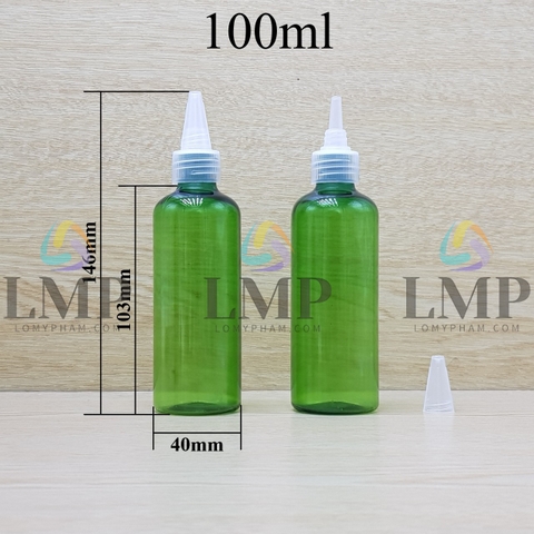 Chai vai tròn nắp nhọn sọc 100ml