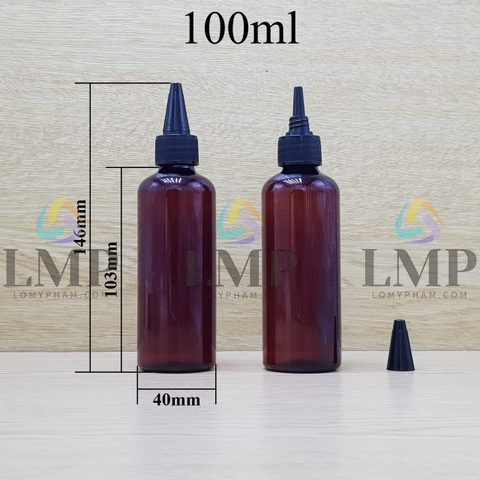 Chai vai tròn nắp nhọn sọc 100ml