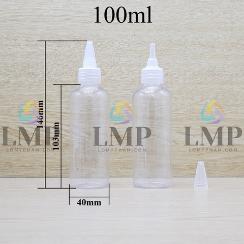 Chai vai tròn nắp nhọn sọc 100ml