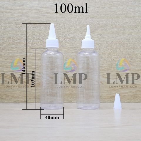 Chai vai tròn nắp nhọn sọc 100ml