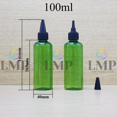 Chai vai tròn nắp nhọn sọc 100ml