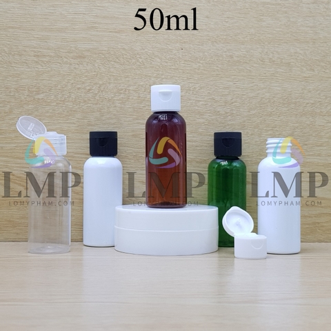 Chai vai tròn nắp bật sọc 50ml