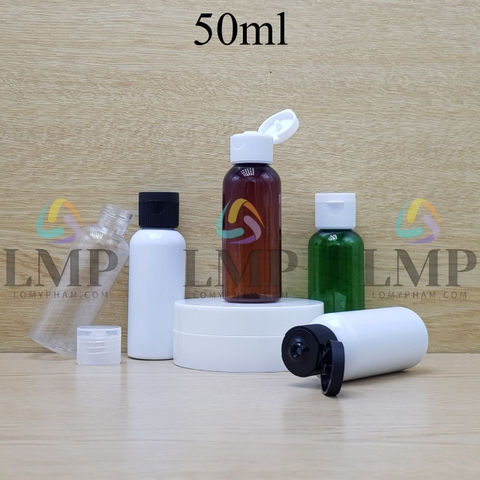 Chai vai tròn nắp bật sọc 50ml