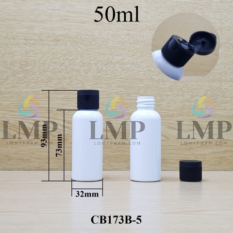 Chai vai tròn nắp bật sọc 50ml