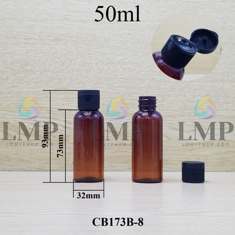 Chai vai tròn nắp bật sọc 50ml