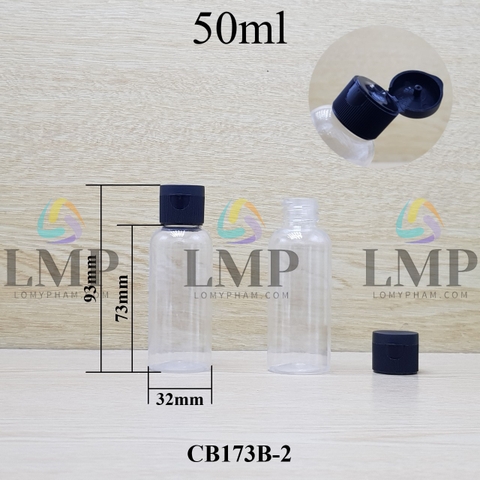 Chai vai tròn nắp bật sọc 50ml