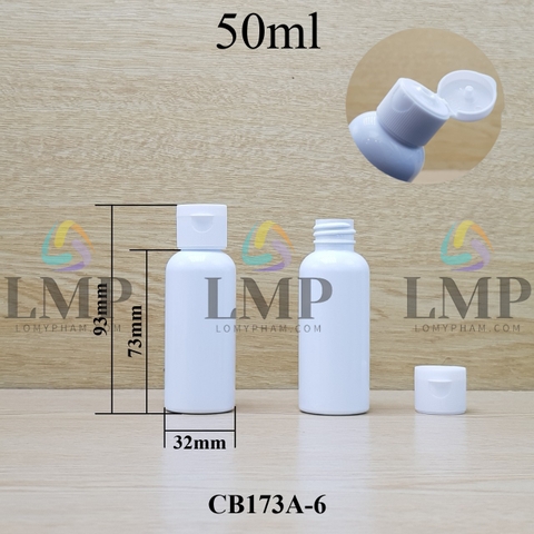 Chai vai tròn nắp bật sọc 50ml