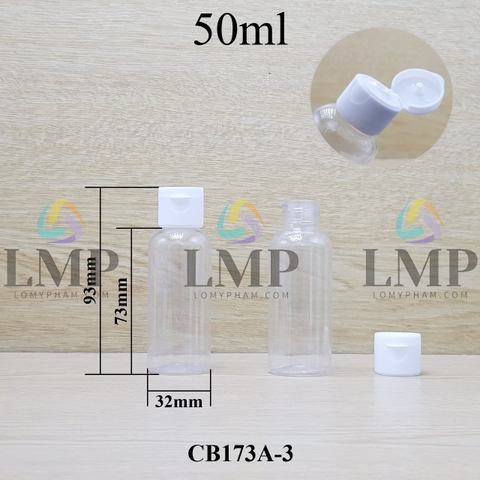 Chai vai tròn nắp bật sọc 50ml