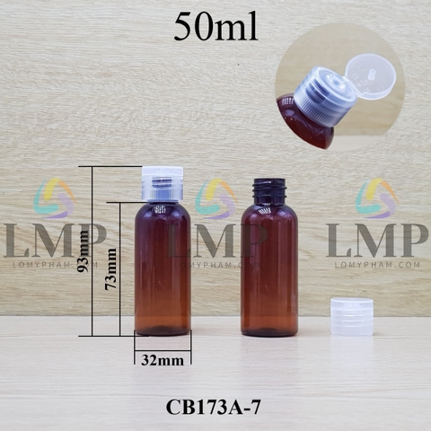 Chai vai tròn nắp bật sọc 50ml