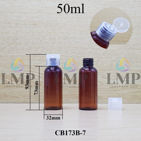Chai vai tròn nắp bật sọc 50ml