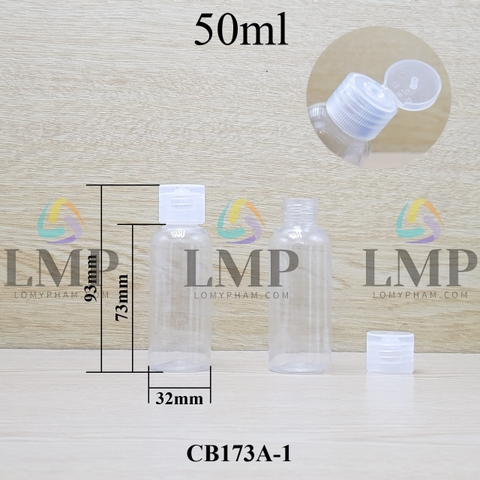 Chai vai tròn nắp bật sọc 50ml