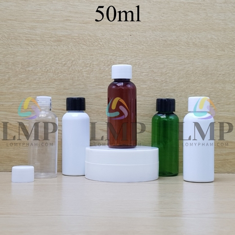 Chai vai tròn nắp vặn trơn 50ml ( có nút chặn )