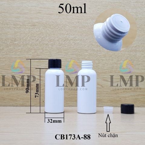 Chai vai tròn nắp vặn trơn 50ml ( có nút chặn )