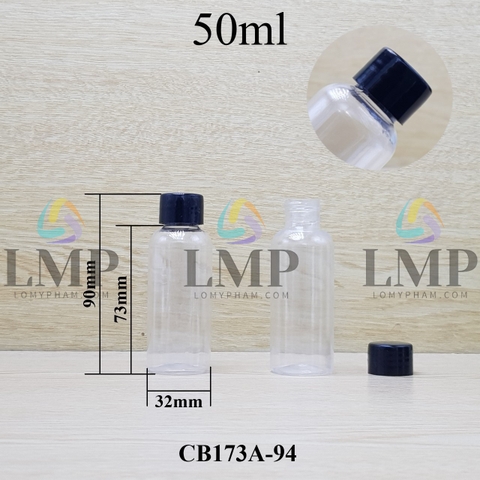 Chai vai tròn nắp vặn trơn 50ml ( ko nút chặn )
