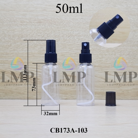 Chai vai tròn đầu phun sương sọc 50ml