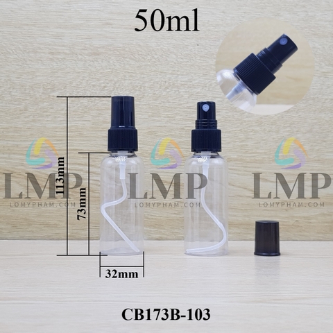 Chai vai tròn đầu phun sương sọc 50ml