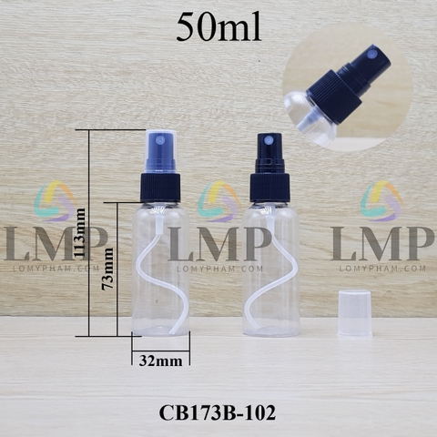 Chai vai tròn đầu phun sương sọc 50ml
