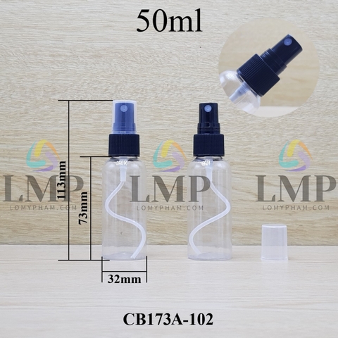 Chai vai tròn đầu phun sương sọc 50ml