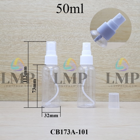 Chai vai tròn đầu phun sương sọc 50ml
