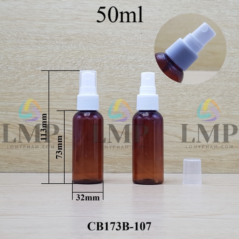 Chai vai tròn đầu phun sương sọc 50ml
