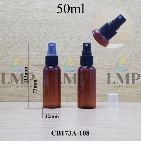 Chai vai tròn đầu phun sương sọc 50ml
